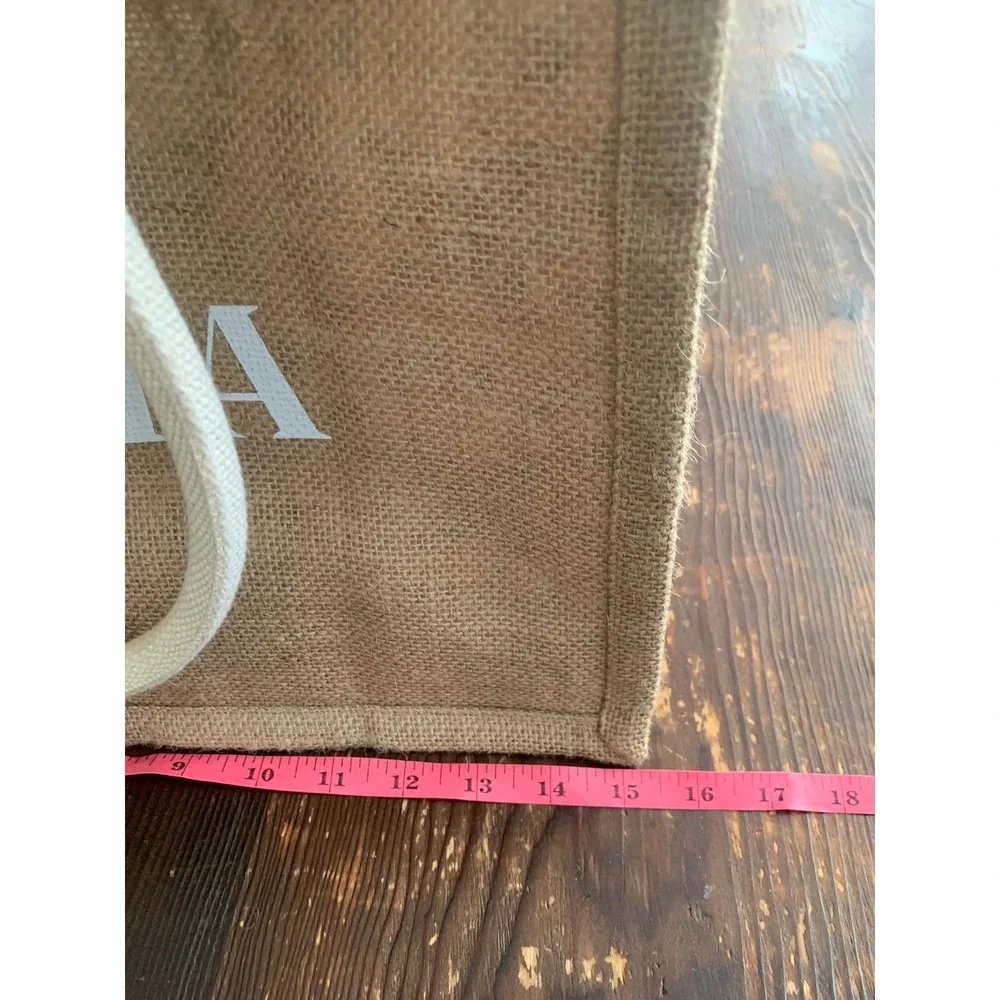 Korissa Handmade Jute Aloha Tote Bag Natural‎ Tan Beach Shopper fabric lined